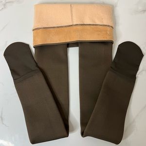 Fake Translucent Fleece lined Leggings SMALL